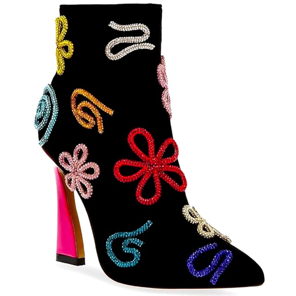 Betsey Johnson Shoes - Embellished Sylvia Black Ankle Boots